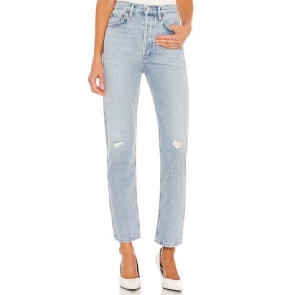 Agolde Light Wash Straight Leg Jeans